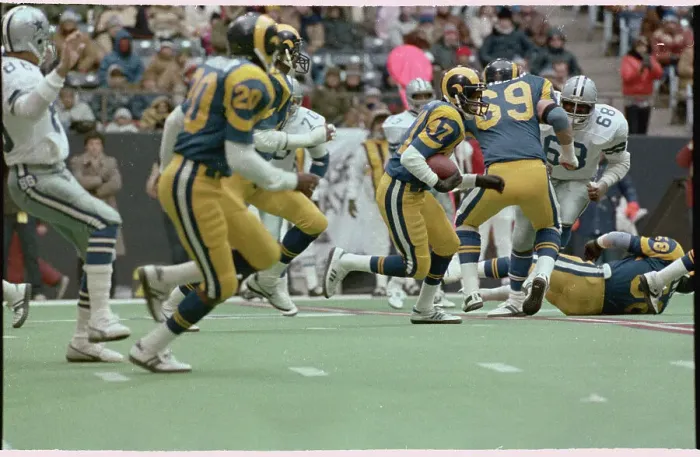 Framed Print : Leroy Irving Taking Pass from Danny White Framed Print : Leroy Irving Taking Pass from Danny White