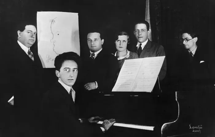 Framed Print : Les Six Composers with Jean Cocteau Framed Print : Les Six Composers with Jean Cocteau