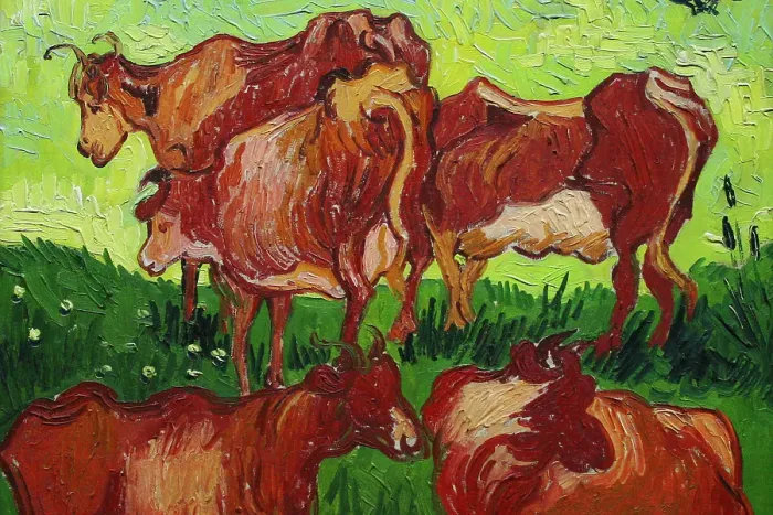Framed Print : Les Vaches By Van Gogh Framed Print : Les Vaches By Van Gogh