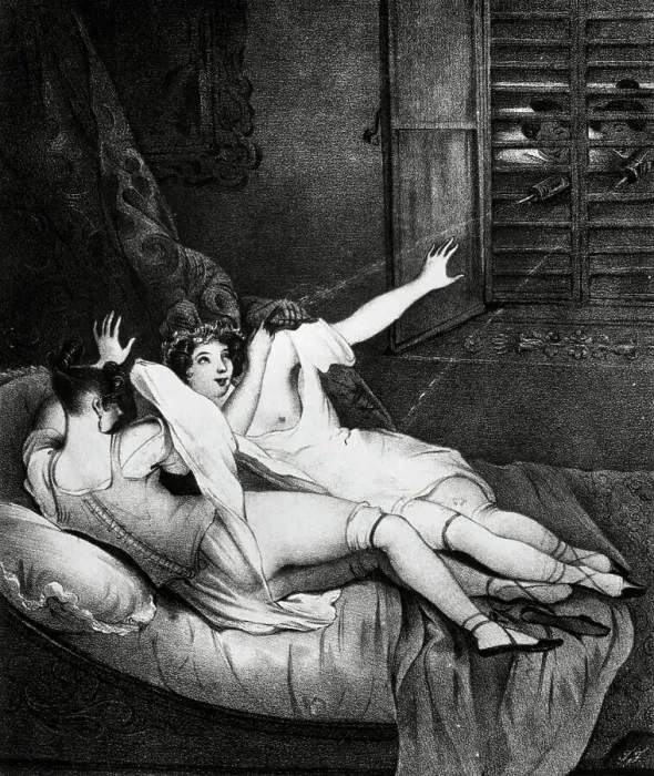 Framed Print : Two Lesbians In Bed