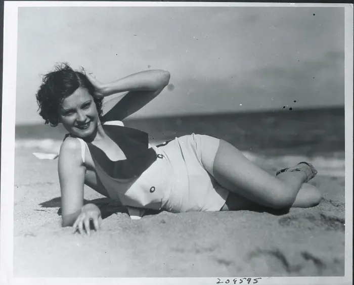 Framed Print : Leslie Leonard Posing in Bathing Suit Framed Print : Leslie Leonard Posing in Bathing Suit