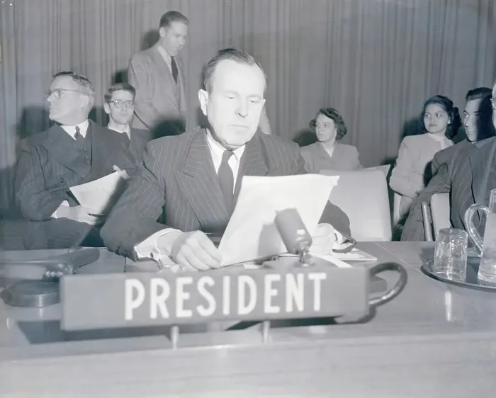 Framed Print : Lester B. Pearson at United Nations Framed Print : Lester B. Pearson at United Nations