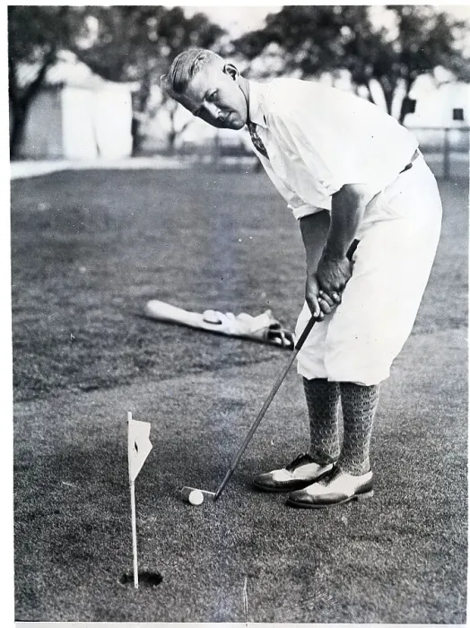 Framed Print : Lester Bolstad Plays Golf Near Hole Framed Print : Lester Bolstad Plays Golf Near Hole