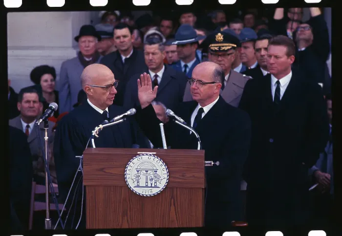 Framed Print : Lester Maddox Raising His Hand Take Governor Oath Framed Print : Lester Maddox Raising His Hand Take Governor Oath