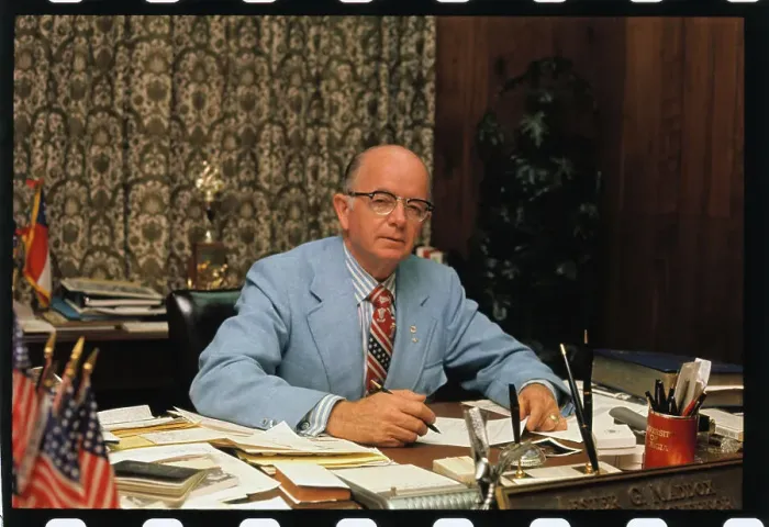Framed Print : Lester Maddox Working at Desk
