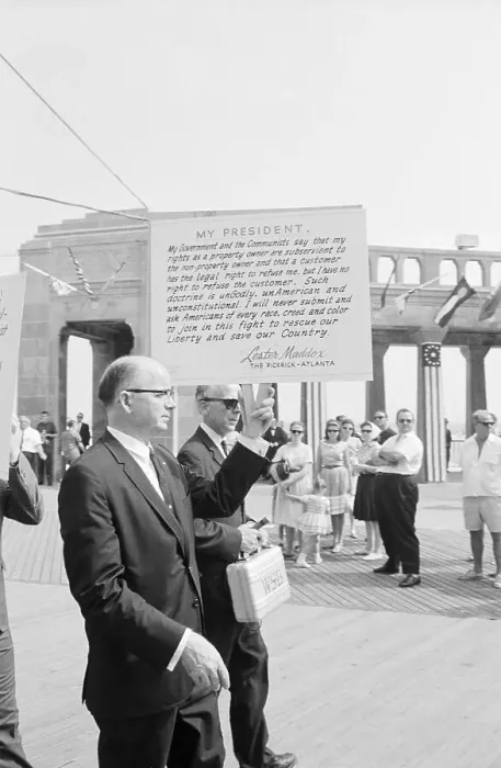 Framed Print : Lester Mattox W / Anti-Civil Rights Sign Framed Print : Lester Mattox W / Anti-Civil Rights Sign