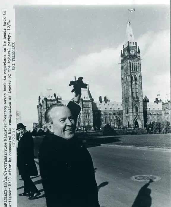 Framed Print : Lester Pearson Waves to Reporters Framed Print : Lester Pearson Waves to Reporters