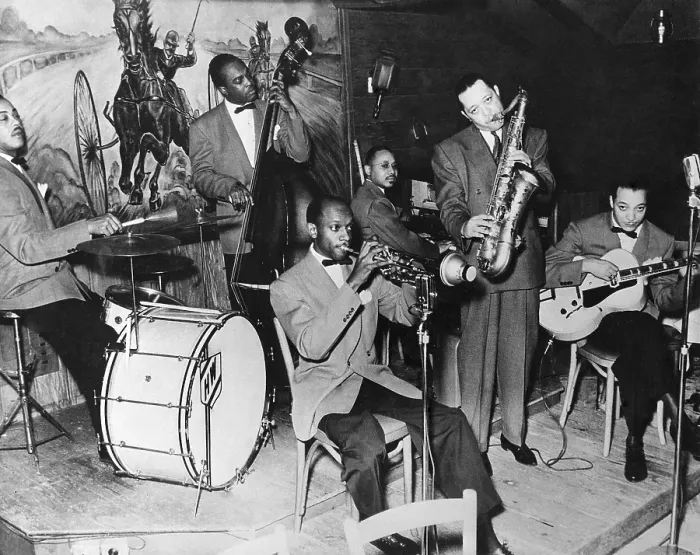 Framed Print : Lester Young Performing With His Band Framed Print : Lester Young Performing With His Band