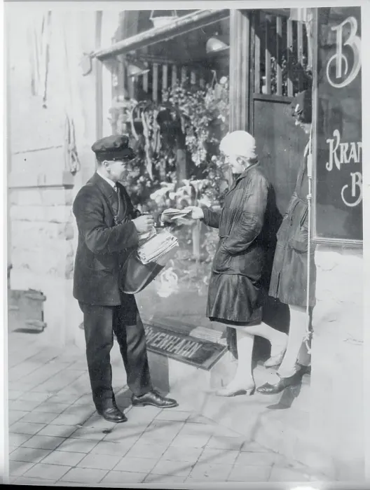 Framed Print : Letter Carrier Delivering the Mail
