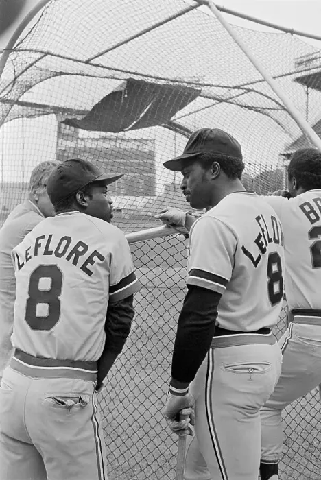 Framed Print : Levar Burton and Ron LeFlore Wearing Baseball Uniforms and Talking Framed Print : Levar Burton and Ron LeFlore Wearing Baseball Uniforms and Talking
