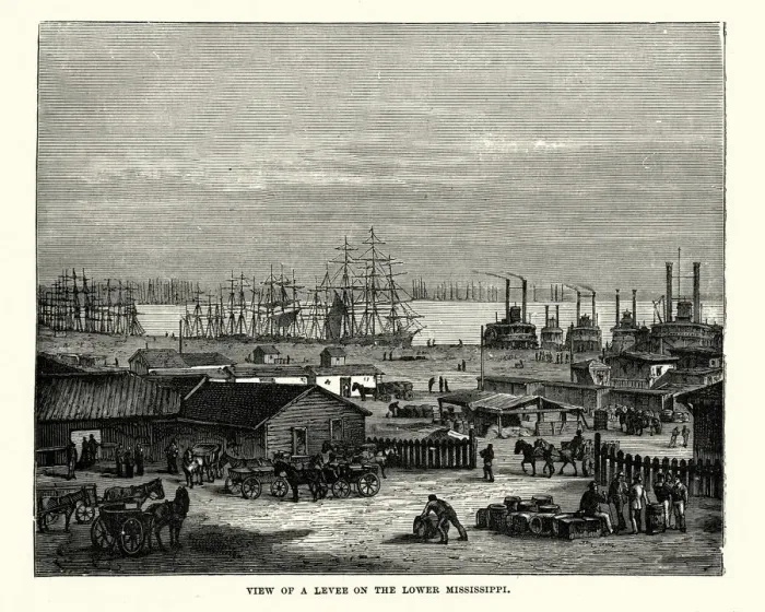 Framed Print : Levee on the Lower Mississippi, 19th Century Framed Print : Levee on the Lower Mississippi, 19th Century