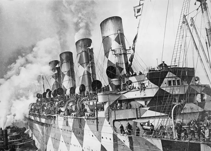Framed Print : Leviathan In Dazzle Camouflage