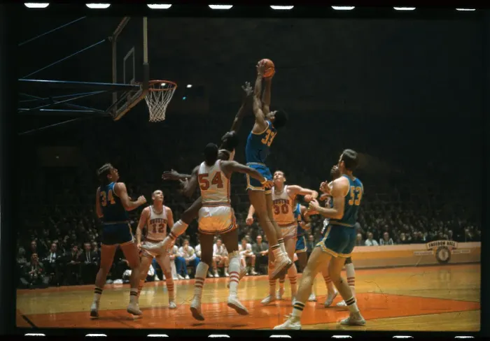 Framed Print : Lew Alcindor Going up for a Score Framed Print : Lew Alcindor Going up for a Score
