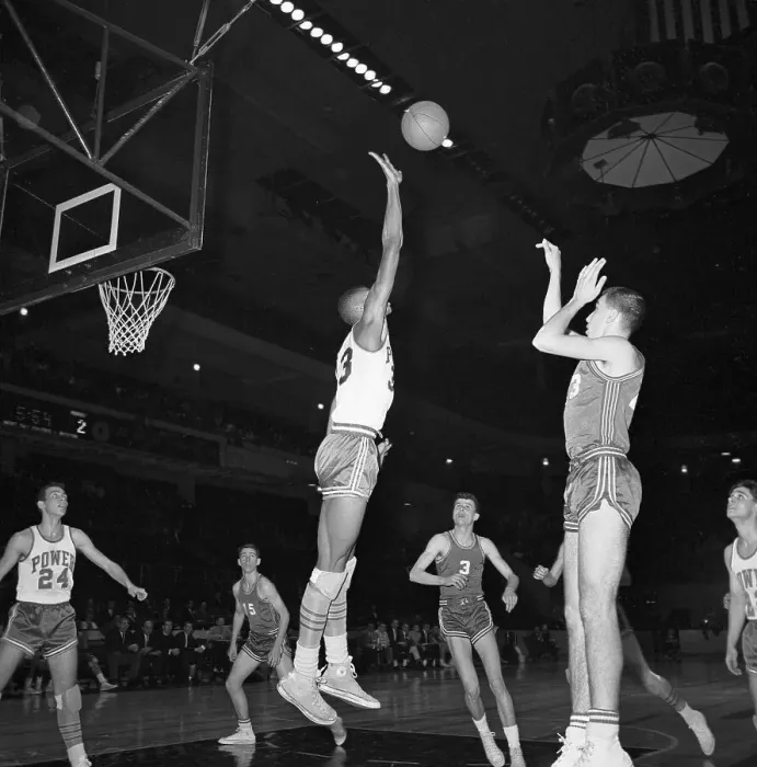Framed Print : Lew Alcindor in High School Action