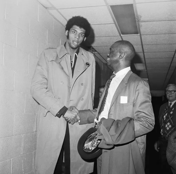 Framed Print : Lew Alcindor Sr. Congratulating Son Framed Print : Lew Alcindor Sr. Congratulating Son