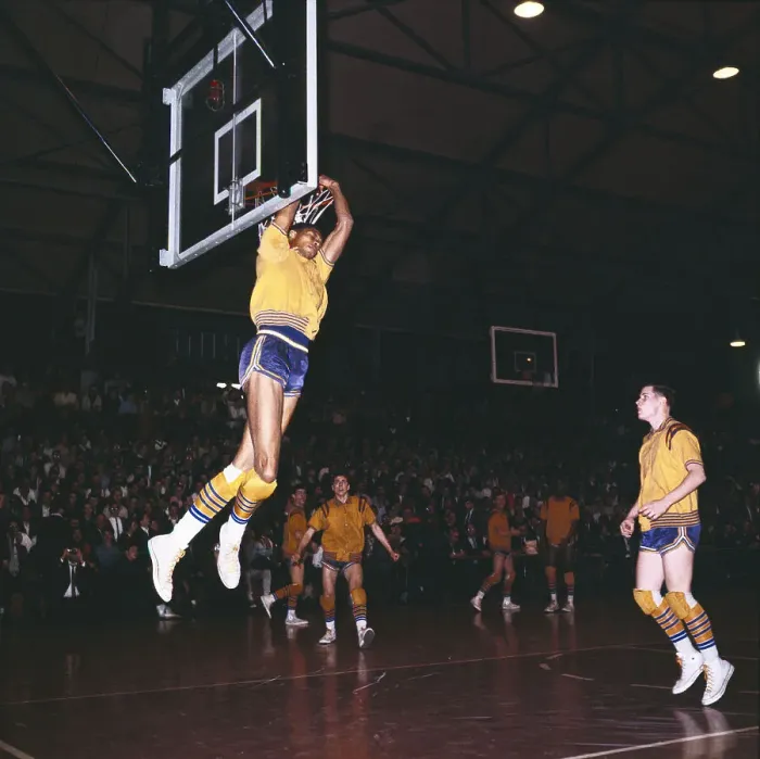 Framed Print : Lew Alcindor Tries to Catch Airborne Basketball Framed Print : Lew Alcindor Tries to Catch Airborne Basketball