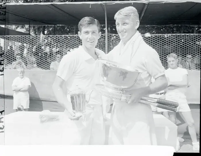 Framed Print : Lewis Hoad Holding a Winner's Trophy Framed Print : Lewis Hoad Holding a Winner's Trophy
