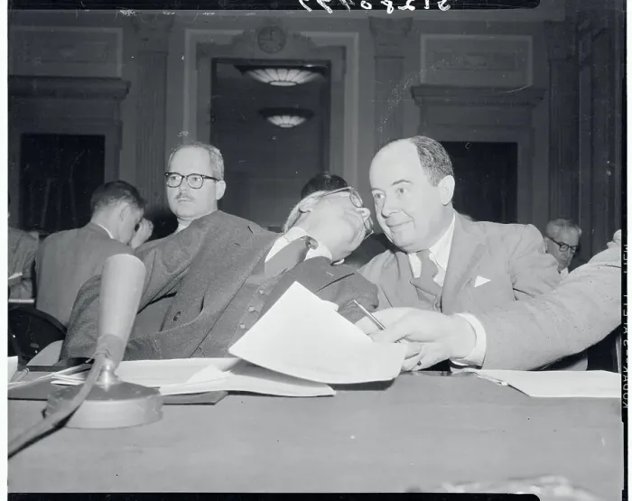 Framed Print : Lewis Strauss Leaning Towards John Von Neuman Framed Print : Lewis Strauss Leaning Towards John Von Neuman