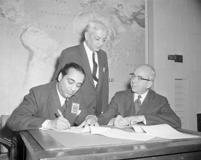 Framed Print : Lewis Strauss Signing a Document Framed Print : Lewis Strauss Signing a Document