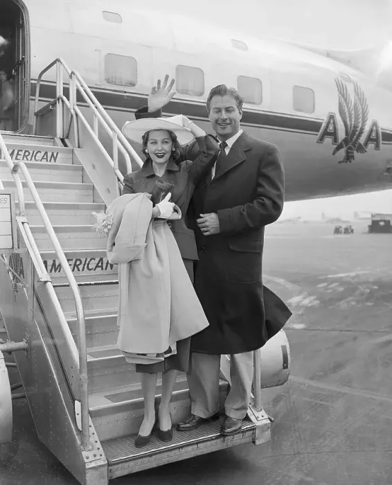 Framed Print : Lex Barker and Arlene Dahl Arriving at Airport Framed Print : Lex Barker and Arlene Dahl Arriving at Airport