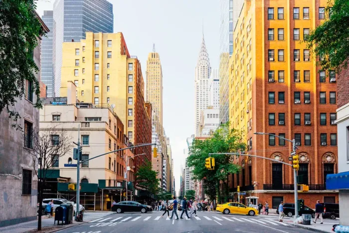 Framed Print : Lexington Avenue and Chrysler Building in New York City, USA Framed Print : Lexington Avenue and Chrysler Building in New York City, USA