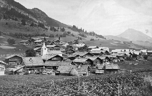 Leysin. circa 1930: A collection of chalets in the village of Leysin