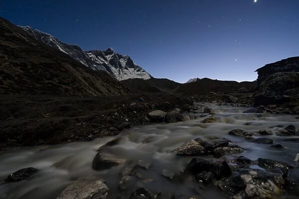 Lhotse mountain and small river