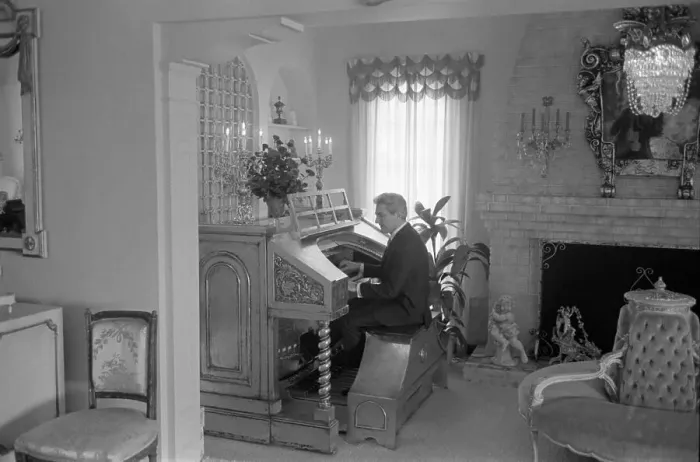 Framed Print : Liberace at the organ at the side of the living room Framed Print : Liberace at the organ at the side of the living room