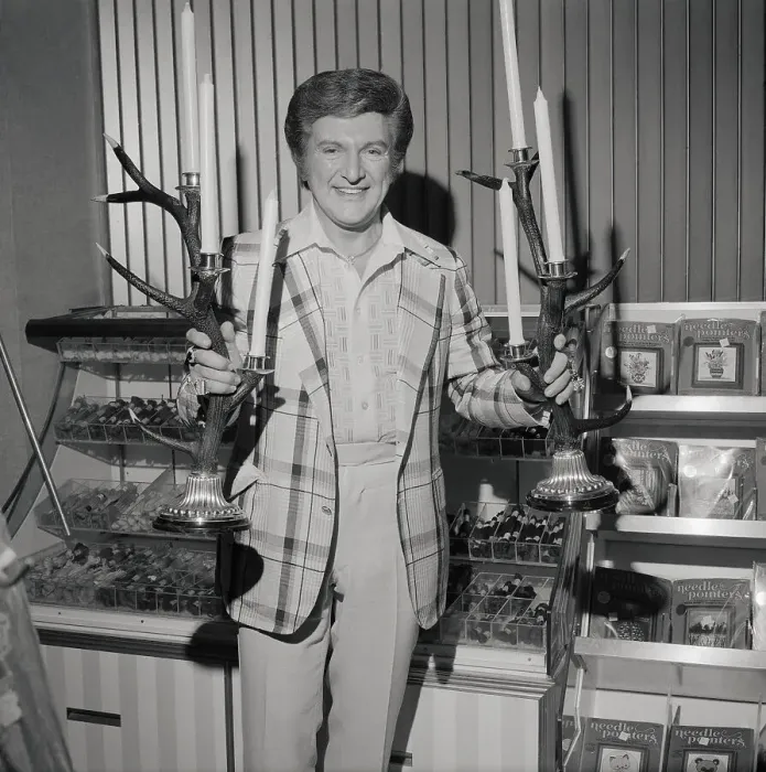 Framed Print : Liberace Admiring Antler Candelabra Framed Print : Liberace Admiring Antler Candelabra