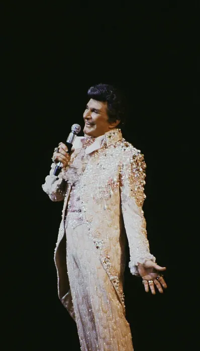 Framed Print : Liberace Performing with Microphone Framed Print : Liberace Performing with Microphone