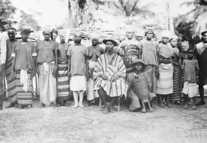 Framed Print : Liberian Chief with Wives Framed Print : Liberian Chief with Wives