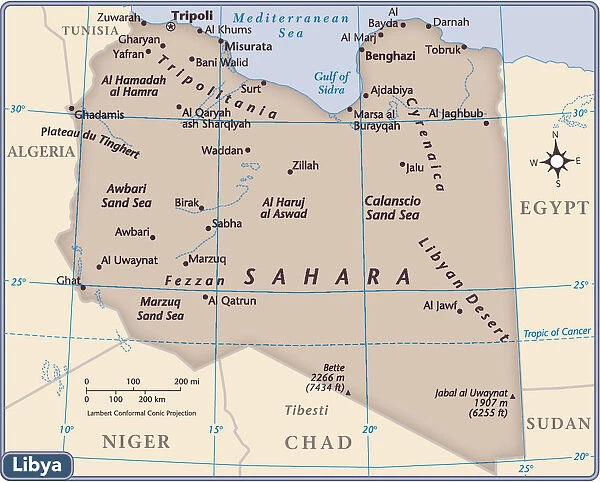 Libya country map