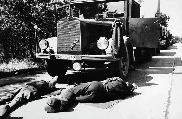 Framed Print : Lie-Down At German Border Crossing Framed Print : Lie-Down At German Border Crossing