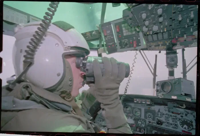 Framed Print : Lieutenant Looking Through Binoculars Framed Print : Lieutenant Looking Through Binoculars