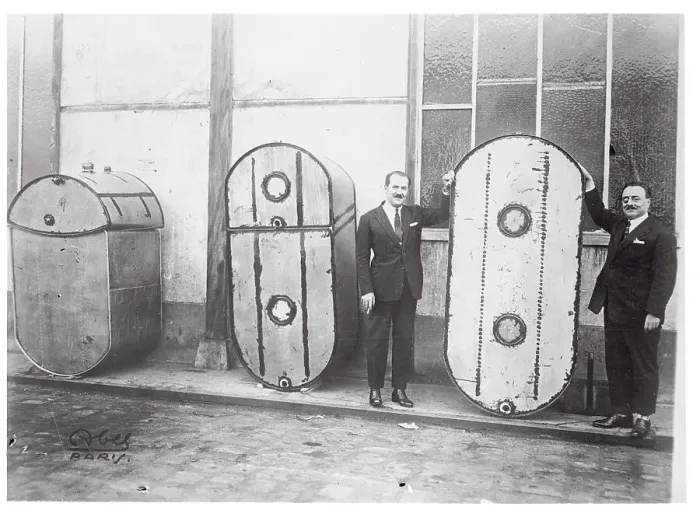 Framed Print : Lieutenants Tarascon and Coli Standing Next to Gasoline Tanks