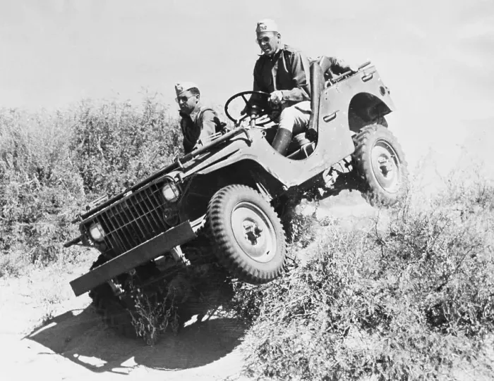 Framed Print : Lieutenants Test Driving New Army Jeep Framed Print : Lieutenants Test Driving New Army Jeep