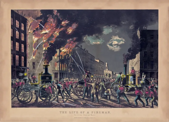 Framed Print : The life of a fireman: the new era, steam and muscle Framed Print : The life of a fireman: the new era, steam and muscle