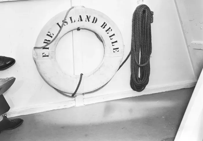 Framed Print : Life ring on Fire Island Belle Framed Print : Life ring on Fire Island Belle