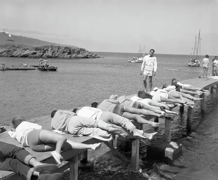 Framed Print : Life Saving Instruction at the Red Cross National Aquatic School