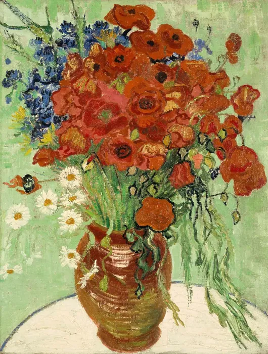 Framed Print : Still Life, Vase with Daisies and Poppies, 1890 Framed Print : Still Life, Vase with Daisies and Poppies, 1890