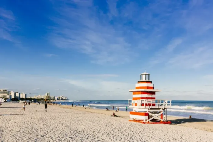 Framed Print : Lifeguard hut stylized as lighthouse in South Beach, Miami, Florida, USA Framed Print : Lifeguard hut stylized as lighthouse in South Beach, Miami, Florida, USA