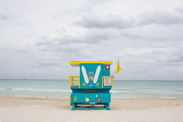 Lifeguard tower at South Beach, Miami, Florida, USA