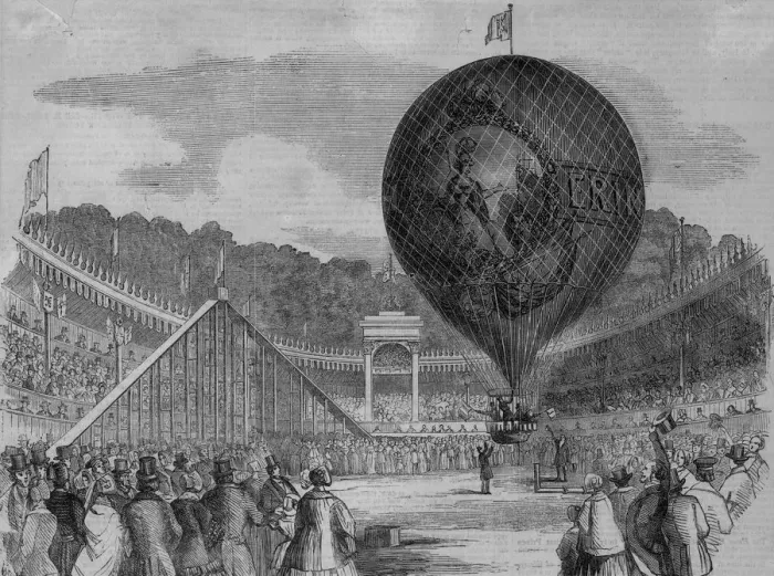 Framed Print : Lift Off. A crowd watching the ascent of Mr Hamptons hot air balloon at Framed Print : Lift Off. A crowd watching the ascent of Mr Hamptons hot air balloon at