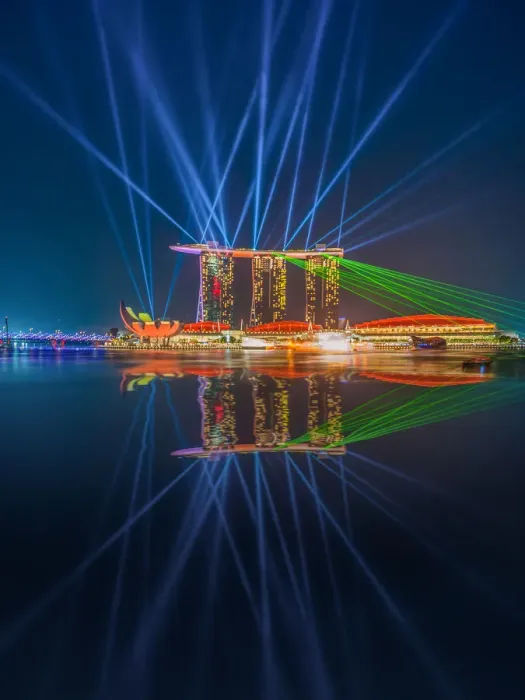 Framed Print : Light show at Marina bay Framed Print : Light show at Marina bay
