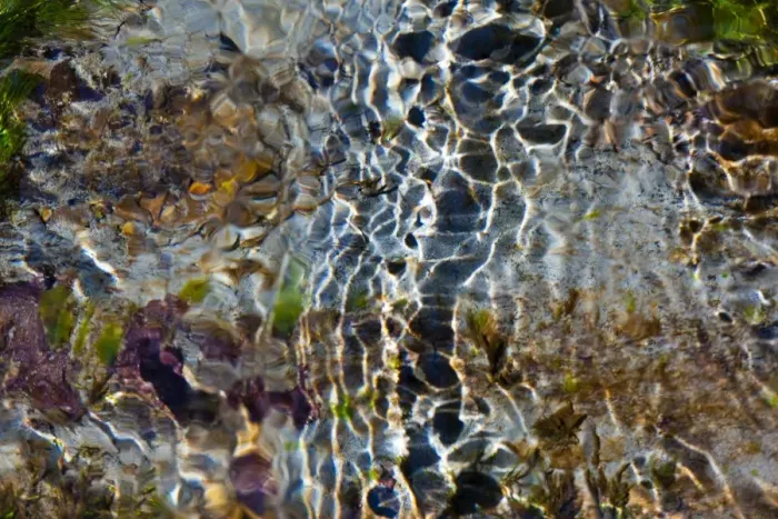 Framed Print : Light and shadow on ripples in shallows. The Sol Duc River, Olympic National Park, USA