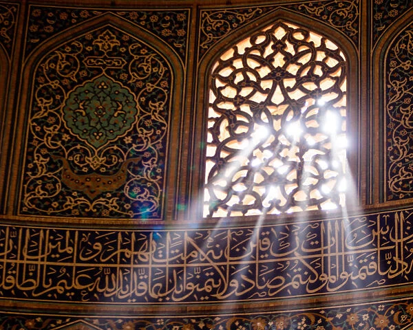 Light steaming into mosque