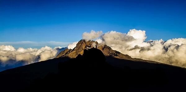 The Last Light of Sunset Reaches the Tip of Mawenzi Peak