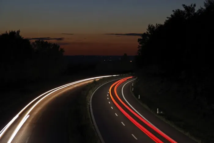 Framed Print : Light trails, dusk, highway, federal road B30, near Biberach, Upper Swabia, Baden-Wuerttemberg, Germany, Europe Framed Print : Light trails, dusk, highway, federal road B30, near Biberach, Upper Swabia, Baden-Wuerttemberg, Germany, Europe