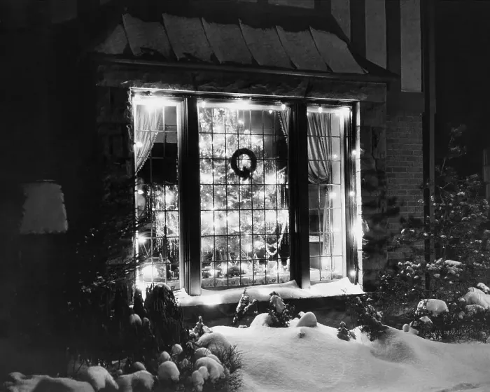 Framed Print : Lighted Christmas Tree in Window