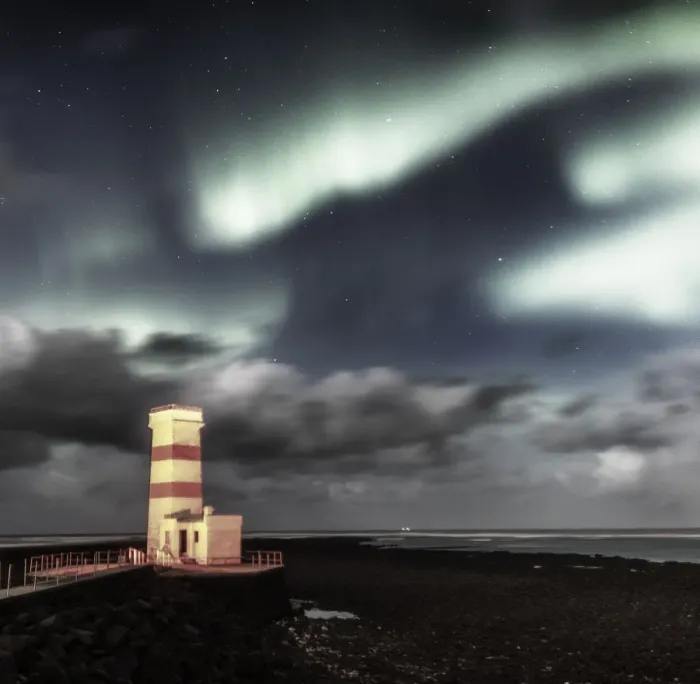 Framed Print : Lighthouse with Aurora Borealis Framed Print : Lighthouse with Aurora Borealis